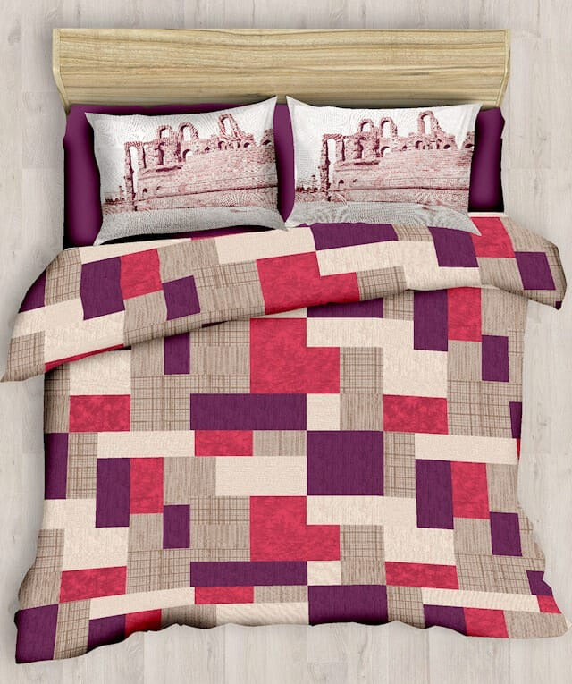 Pink Brick Luxury Cotton King Size Bedsheet