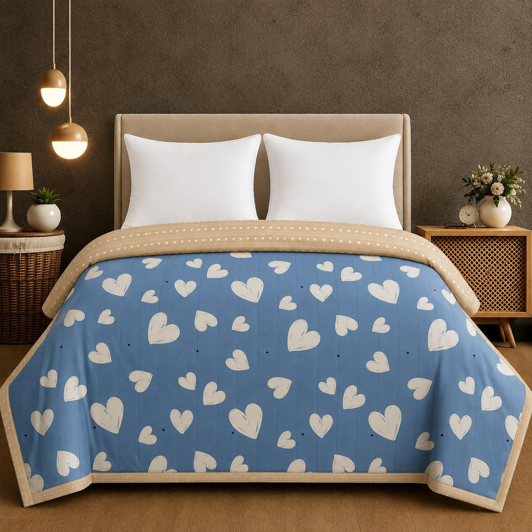 Heartflet Blue 180 GSM AC Room Reversible Double Bed Comforter