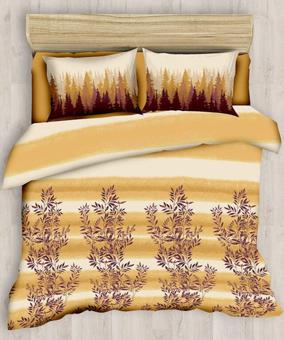 Yellow Cactus Luxury Cotton King Size Bedsheet