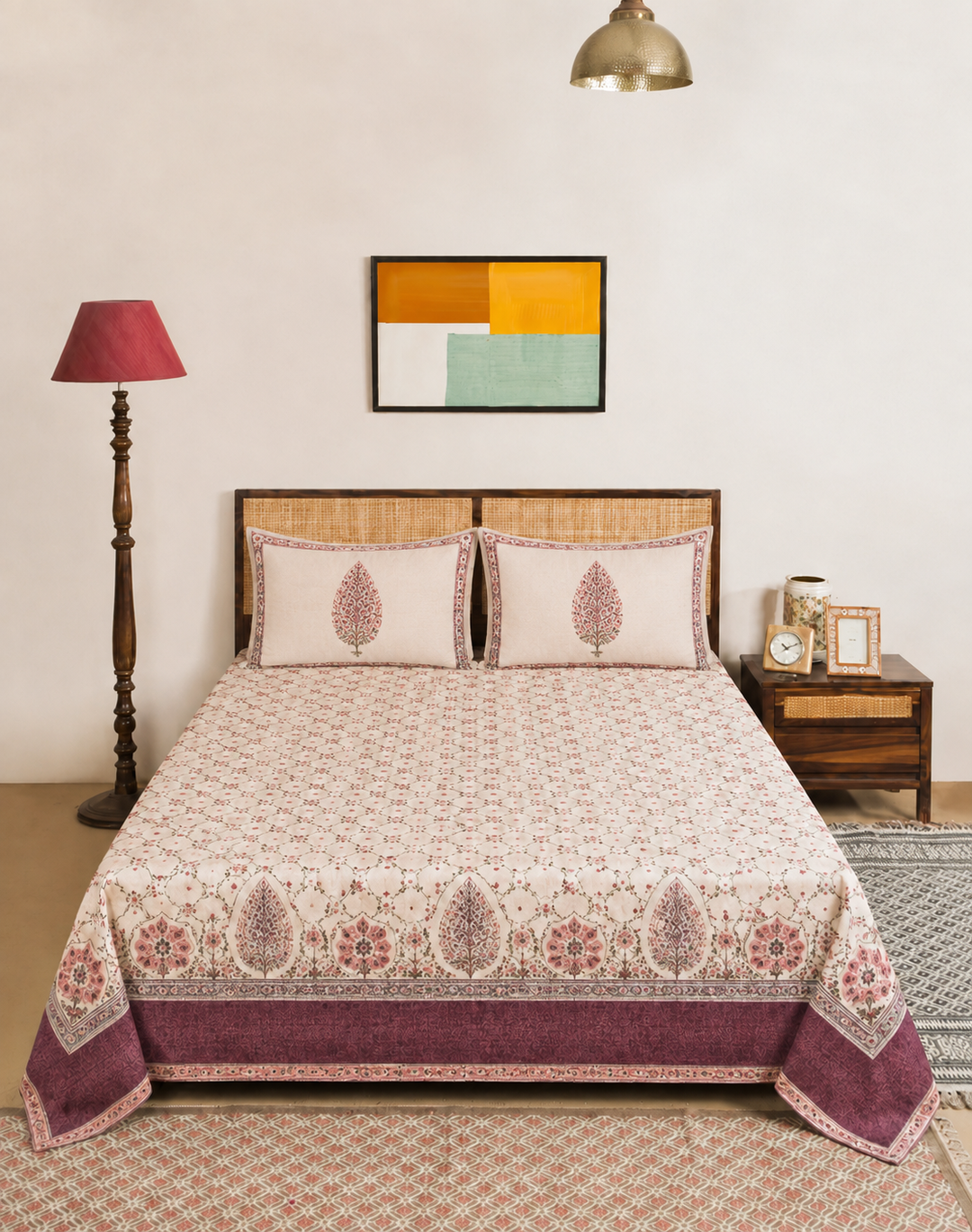 Gulabi Jaal matching pillow covers