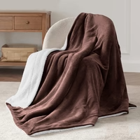 Sherpa California King Size Reversible 2in1 Blanket - Mocha