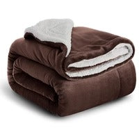 Sherpa California King Size Reversible 2in1 Blanket - Mocha