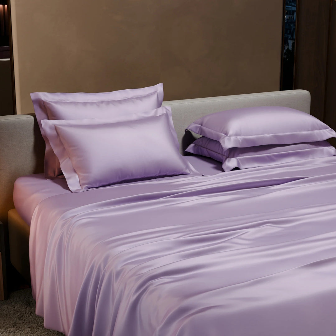 Lilac Arrest Super King Satin Flat Bedsheet