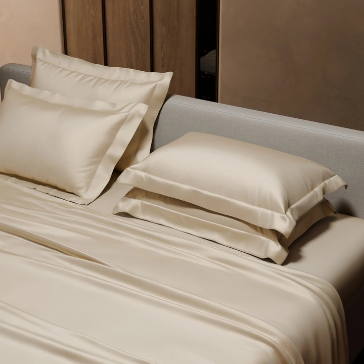 Ivory Super King Satin Flat Bedsheet