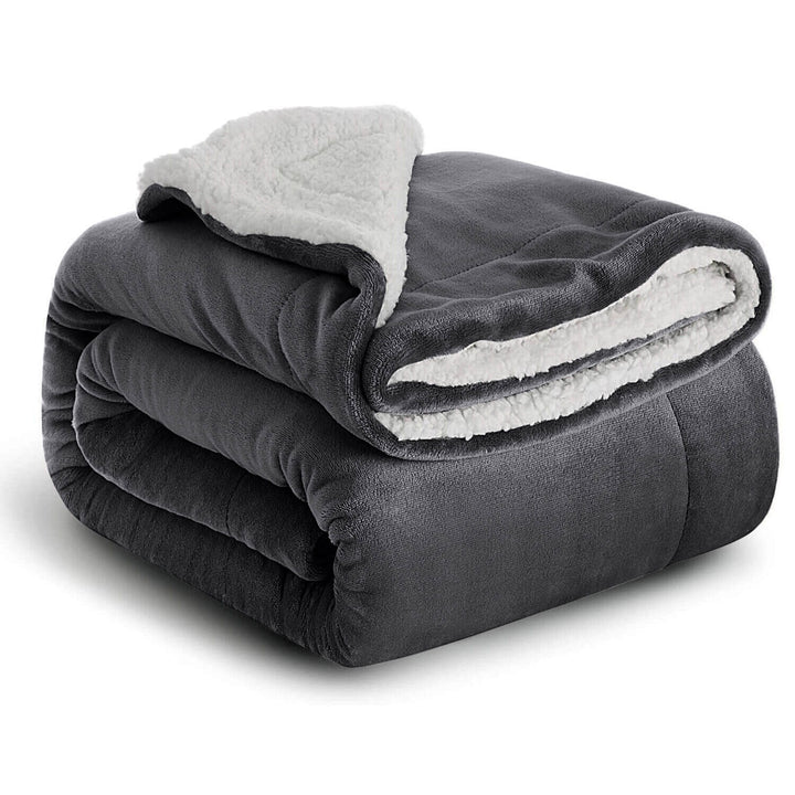Sherpa California King Size Reversible 2in1 Blanket - Carbon