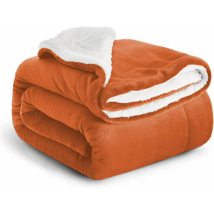 Sherpa California King Size Reversible 2in1 Blanket - Rust