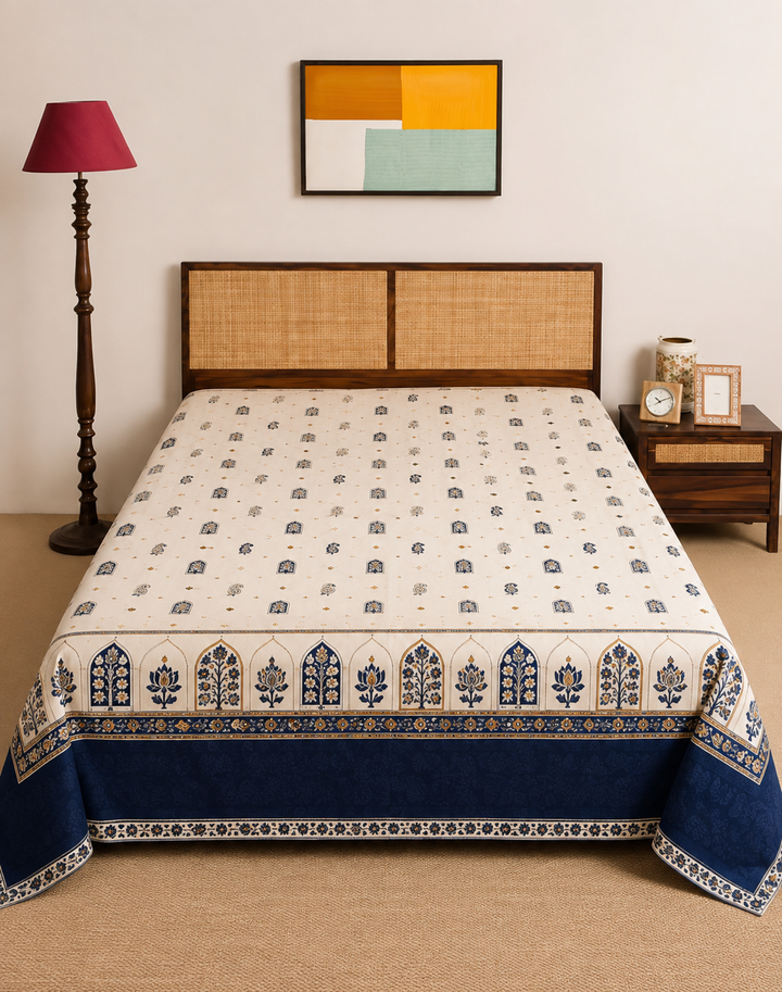 Indigo Jharokha Archwork bedsheet set