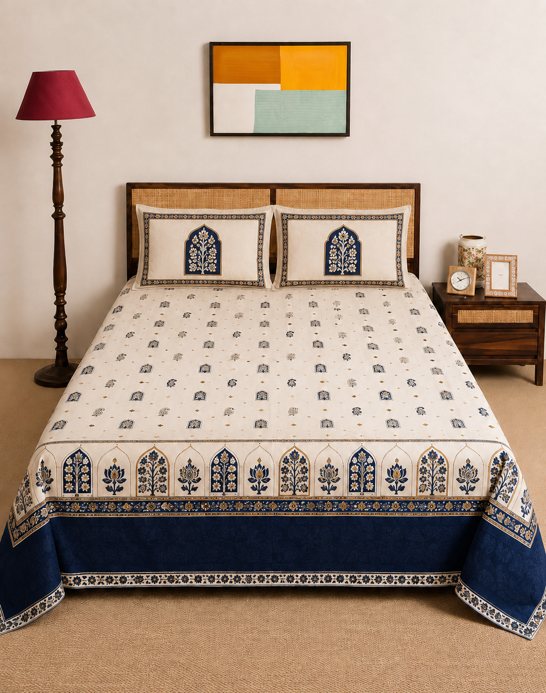 Indigo Jharokha matching pillow covers