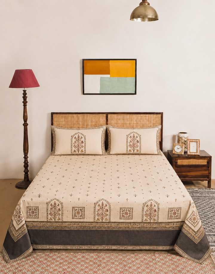 Noor Buti Almond matching pillow covers