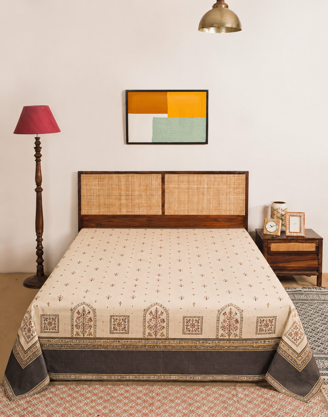 Noor Buti Almond Medallion bedsheet set