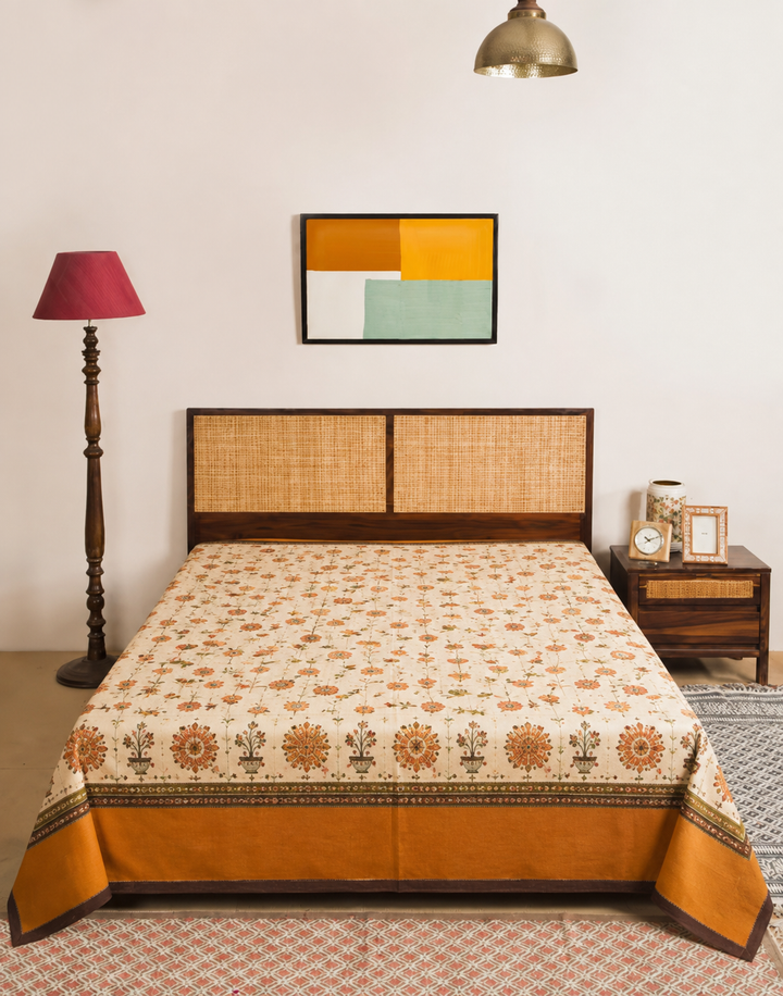 Saffron Baagh Marigold Garden bedsheet set