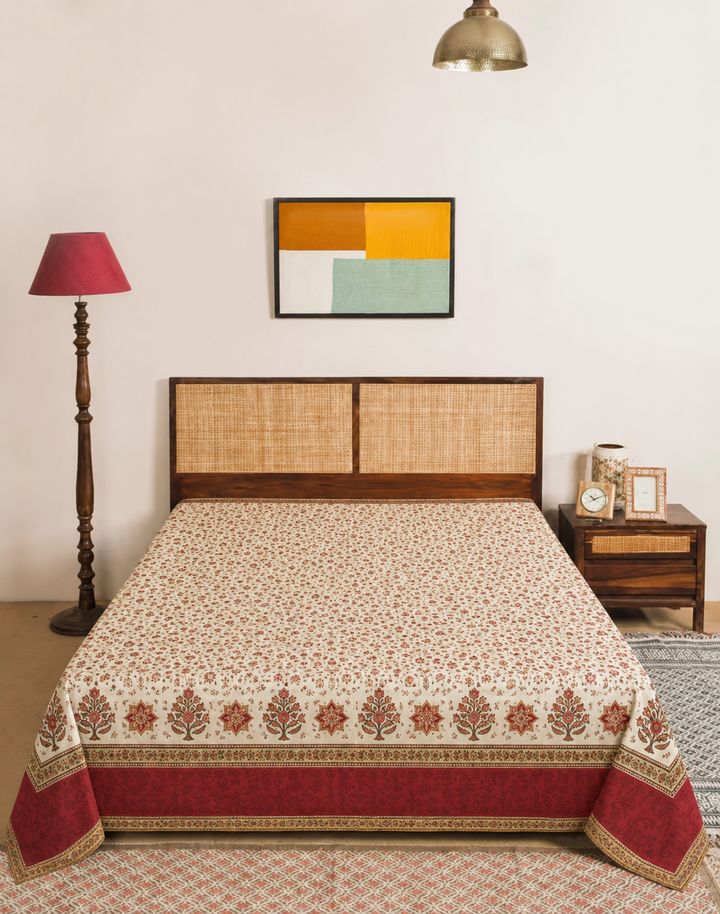 Surkh Gul Pomegranate Medallion bedsheet set