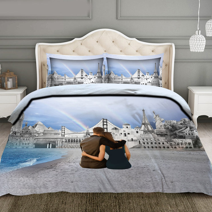 Italian Beauty Love Birds Super King (108x108)Cotton Flat Luxury Bedsheet