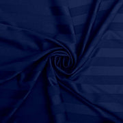 Deep Blue Stripes Elastic Fitted Cotton Blend King Bedsheet