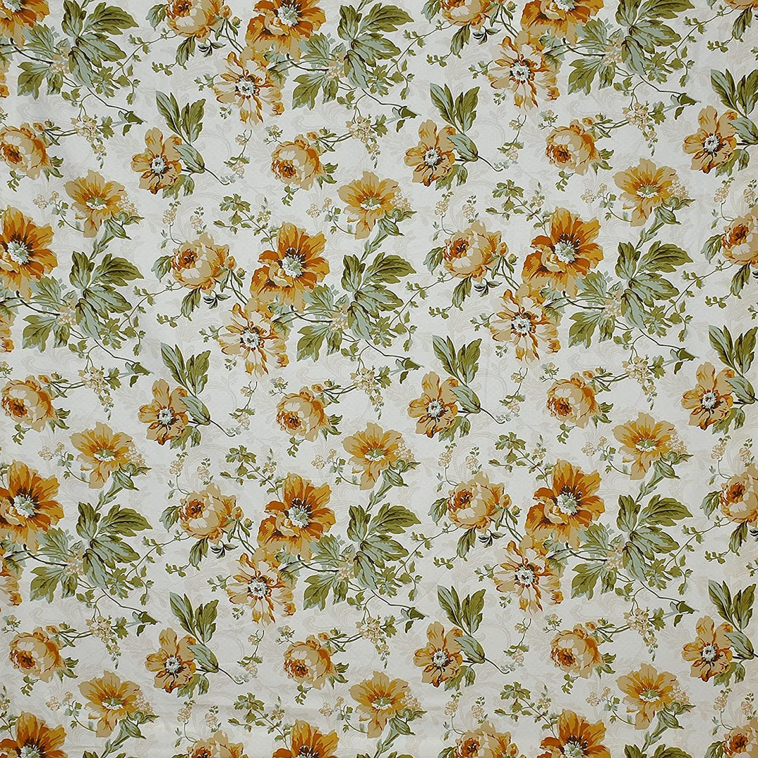 Summer Floral Cotton Blend Elastic Fitted King Bedsheet