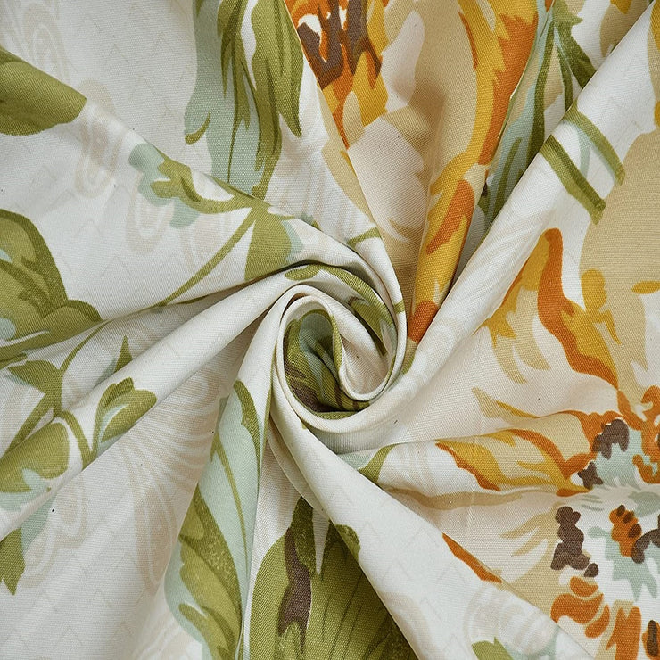 Summer Floral Cotton Blend Elastic Fitted King Bedsheet