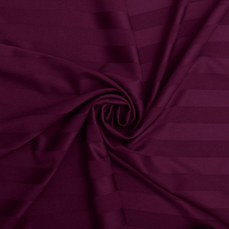 Wine Stripes Cotton Blend Elastic Fitted King Bedsheet