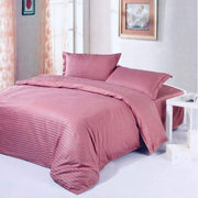 Onion Pink Stripes Elastic Fitted Cotton Blend King Bedsheet