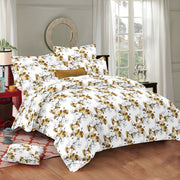 Blooming Yellow Floral Cotton King Bedsheet
