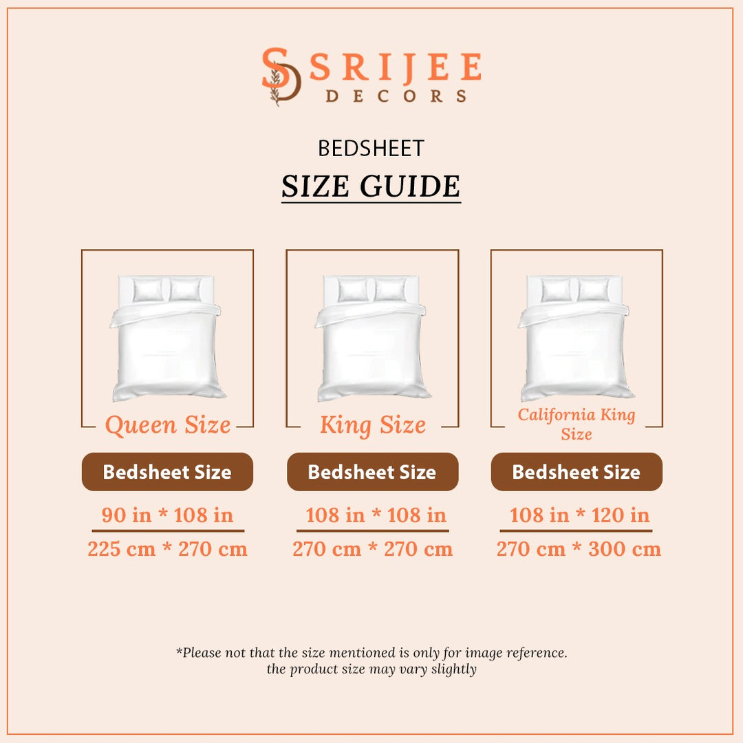 Forever Brown Geometric Luxury Pure Cotton King Size Bedsheet