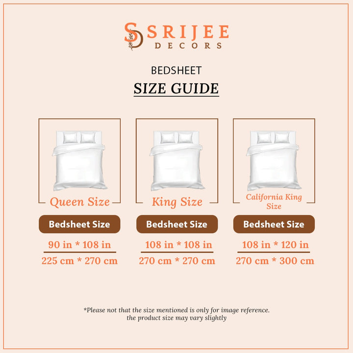 Forever Brown Geometric Luxury Pure Cotton King Size Bedsheet