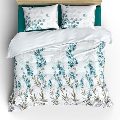 Blue Garden Tower Premium Cotton Bedsheet
