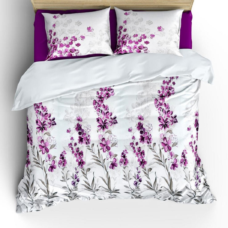 Violet Garden Tower Premium Cotton Bedsheet