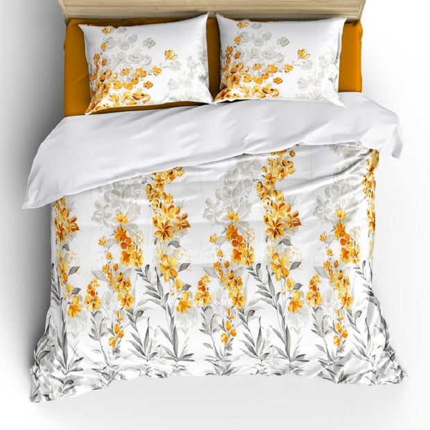Yellow Garden Tower Premium Cotton Bedsheet