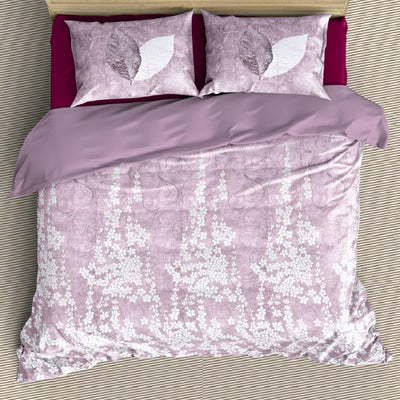 Pink Leaflet Premium Cotton Bedsheet
