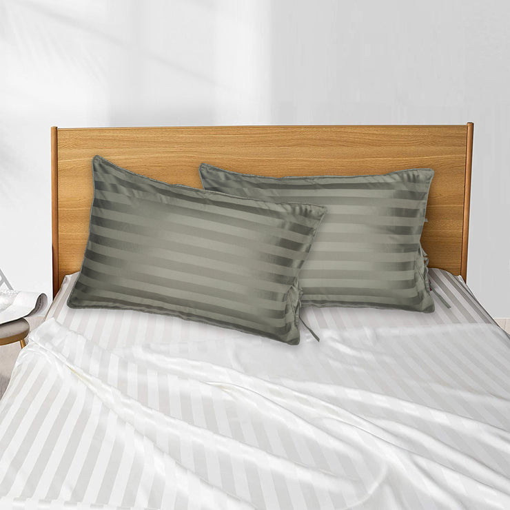 Ultra Soft Grey Striped Pillow Cover