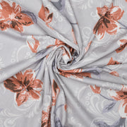 Brick Red Floral Double Bedsheet