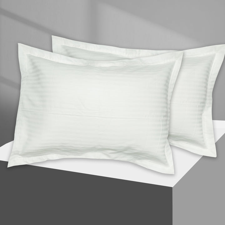 Ultra Soft White Striped Pillow Cover