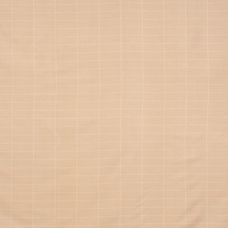 Beige Checkered Cotton Blend Elastic Fitted King Bedsheet